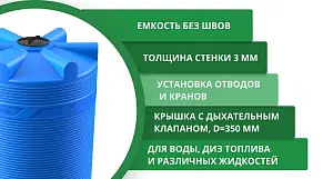 Вертикальная накопительная емкость V-6000 (Синий) 3
